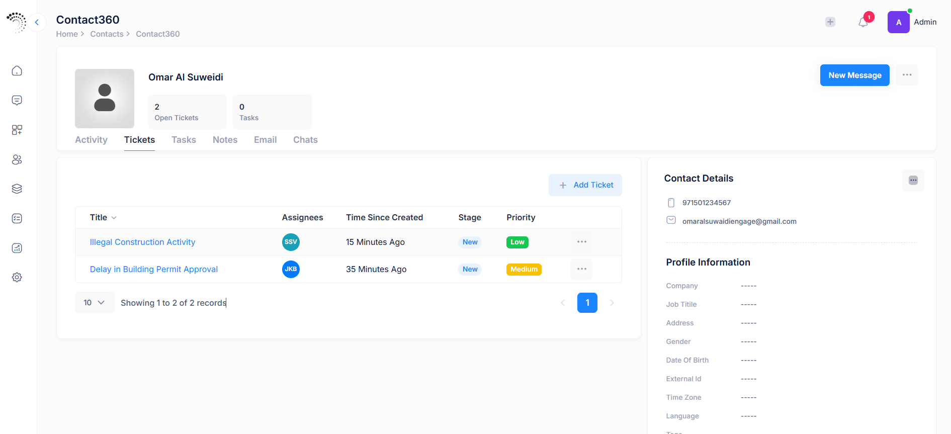 360 degree contact profile