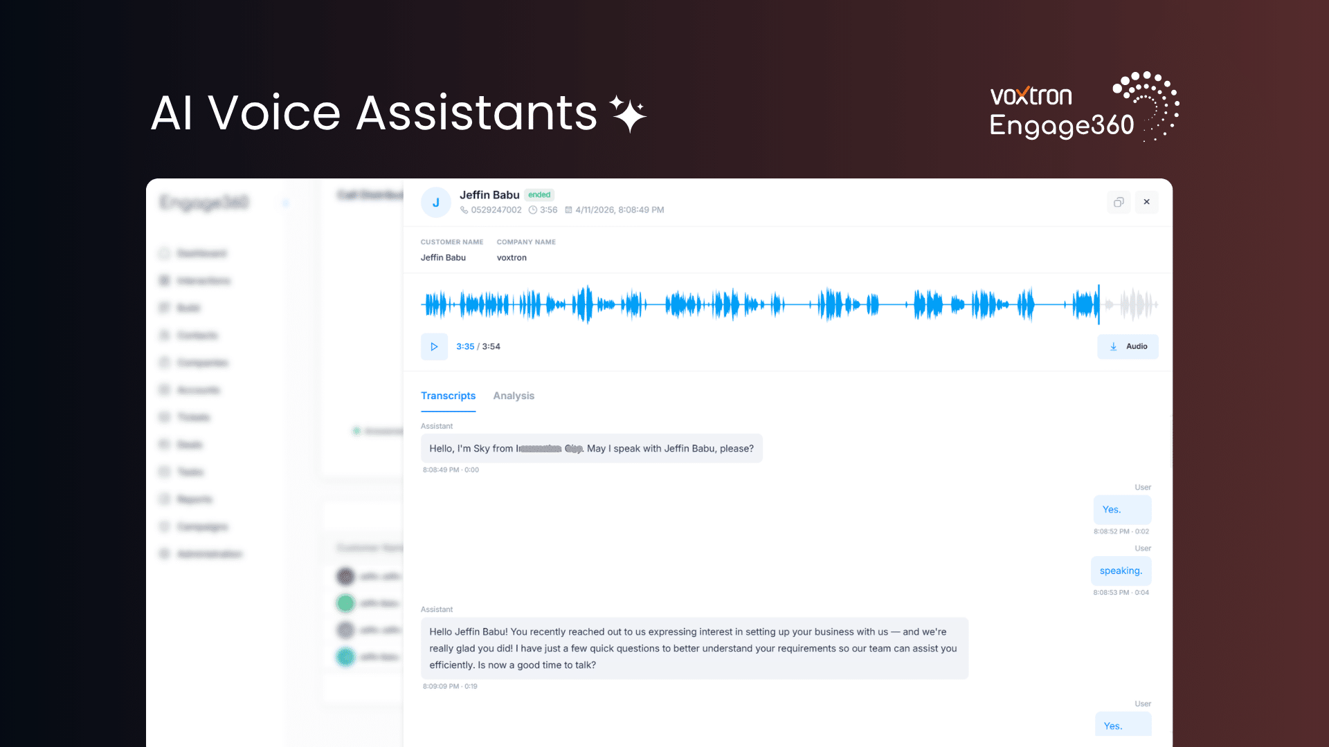 AI Voice Assistant transcript