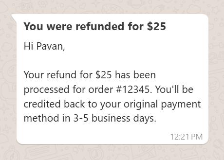 Refund Confirmation