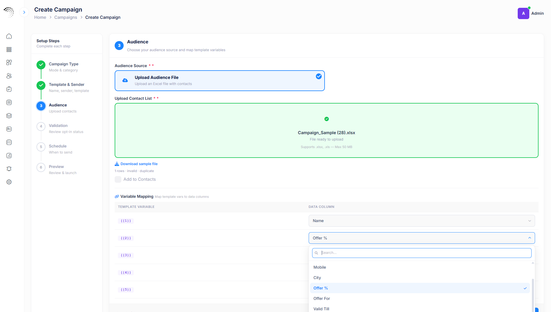Upload and map your audience